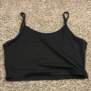 Black Spaghetti Strap Crop Top